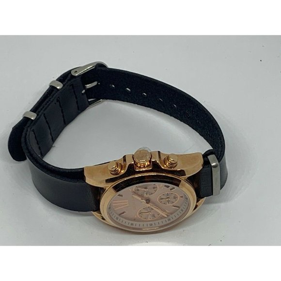 Michael Kors MK6066 Women\'s Leather Analog Rose Di